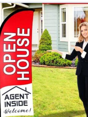 4 Pack Open House Flags Signs for Real Estate Agents 7x5.4 Ft